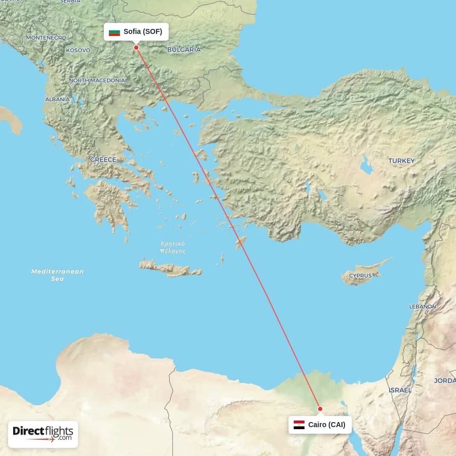 CAI - SOF route map