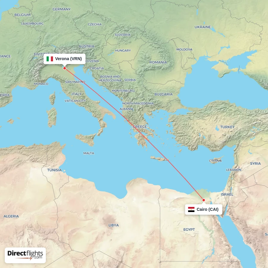 CAI - VRN route map