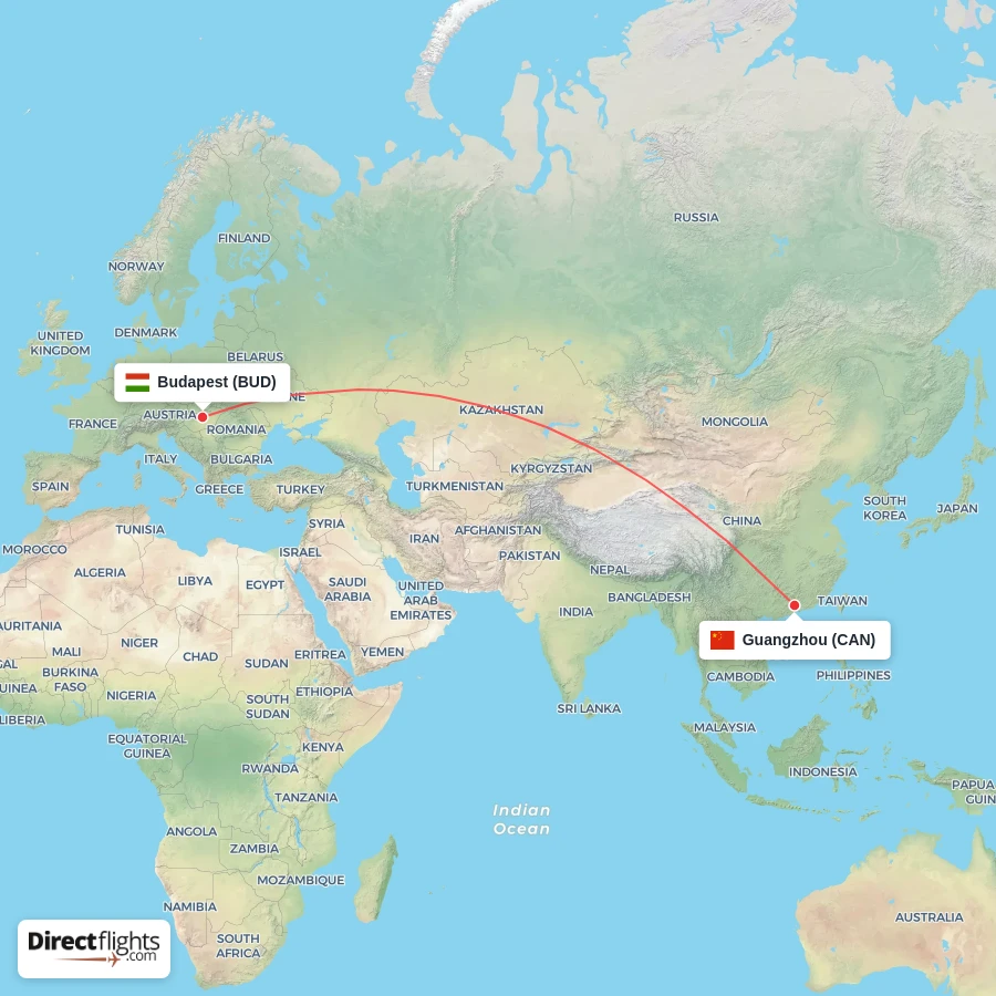 CAN - BUD route map