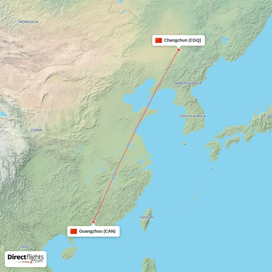 CAN - CGQ route map