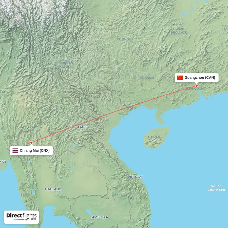 CAN - CNX route map