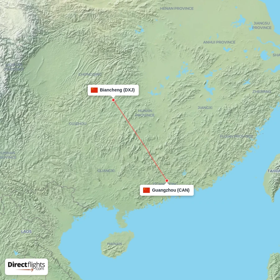 CAN - DXJ route map