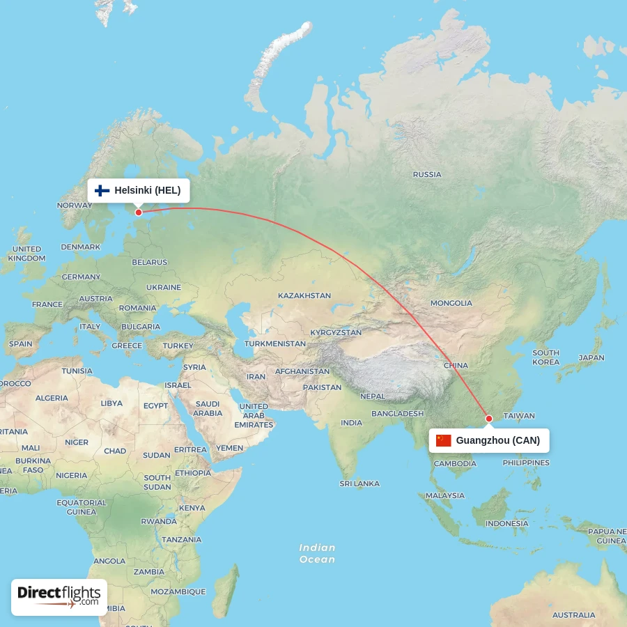 CAN - HEL route map