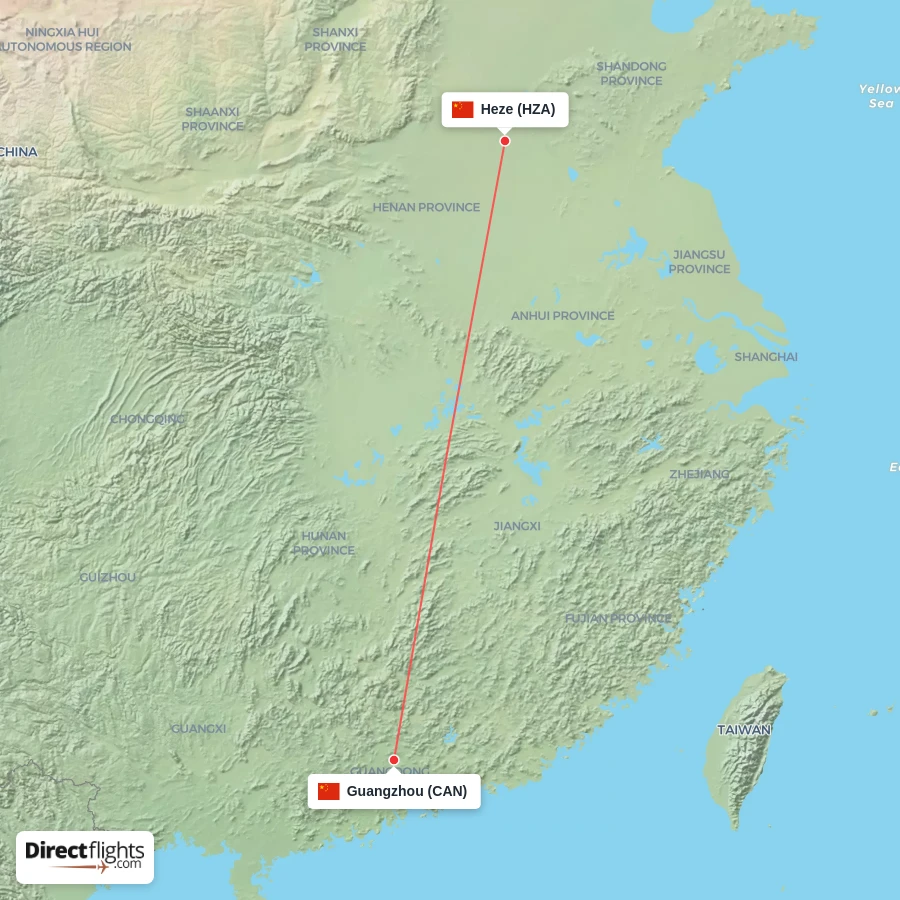 CAN - HZA route map
