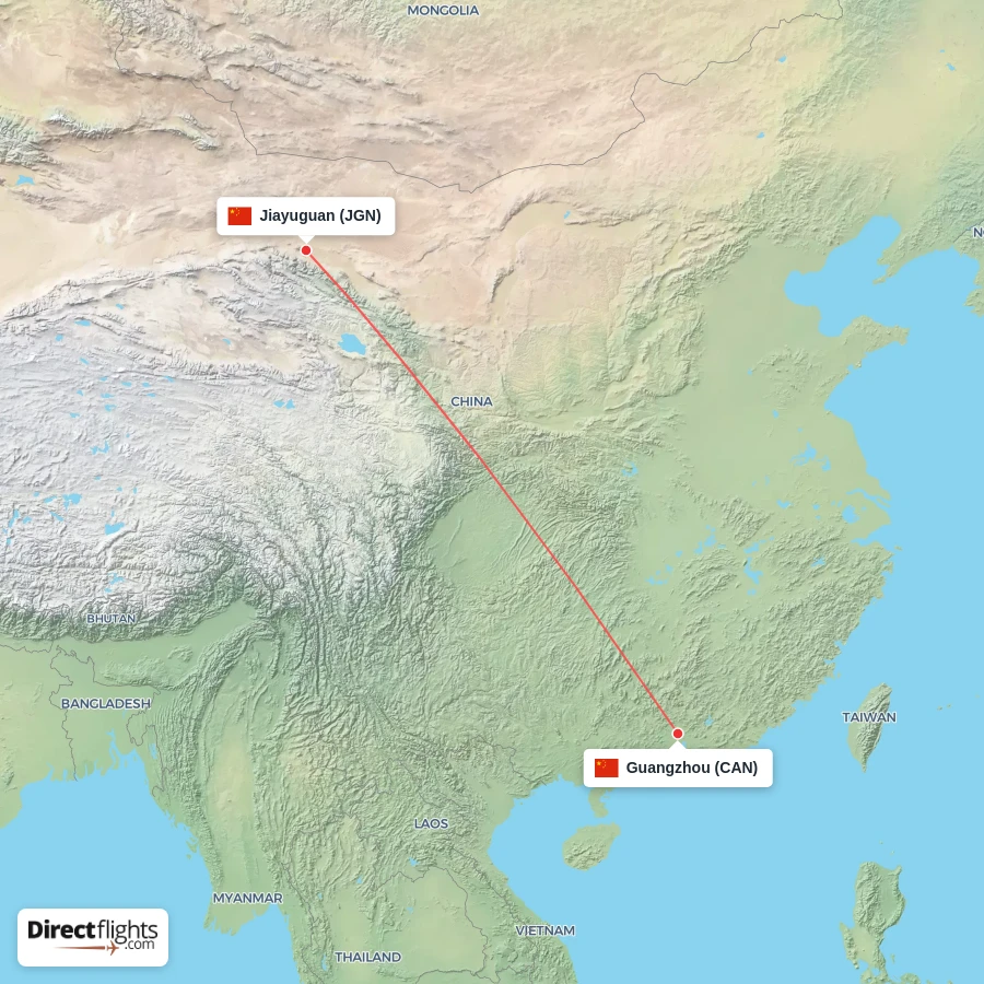 CAN - JGN route map