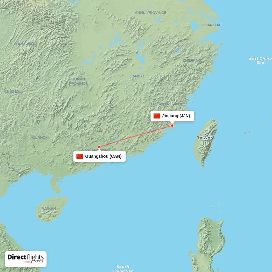 CAN - JJN route map