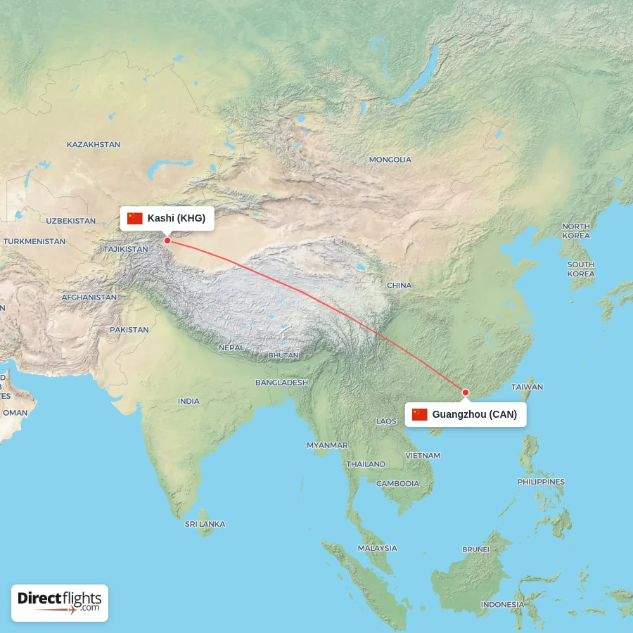 CAN - KHG route map