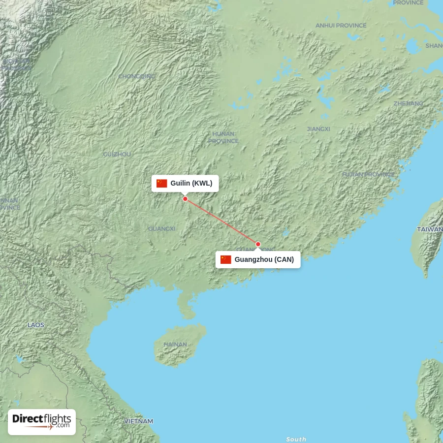 CAN - KWL route map