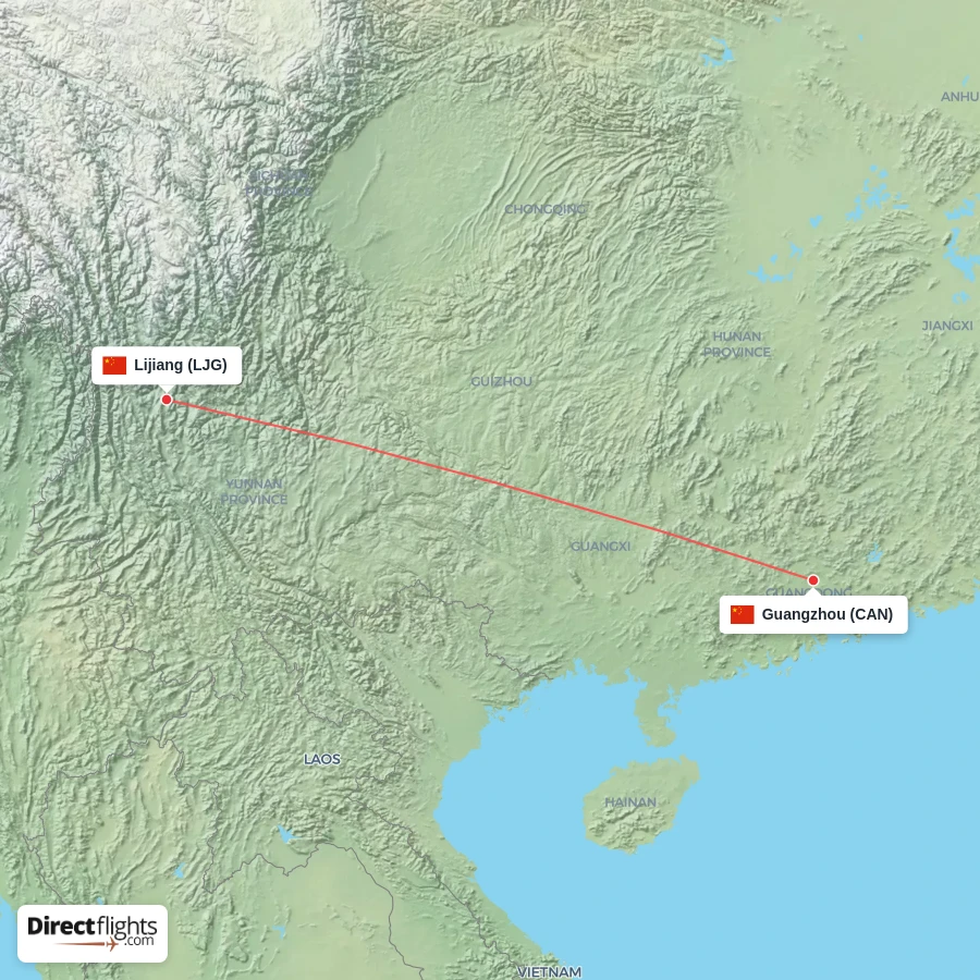 CAN - LJG route map