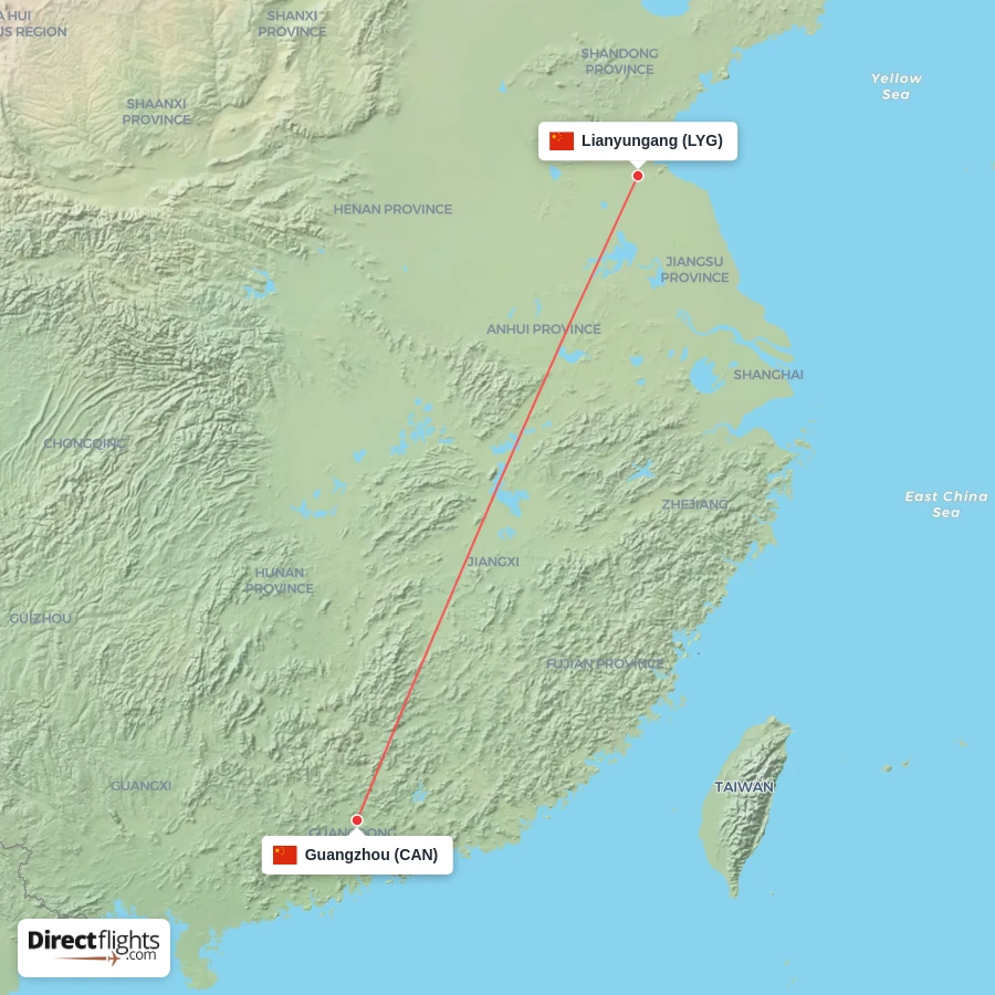 CAN - LYG route map