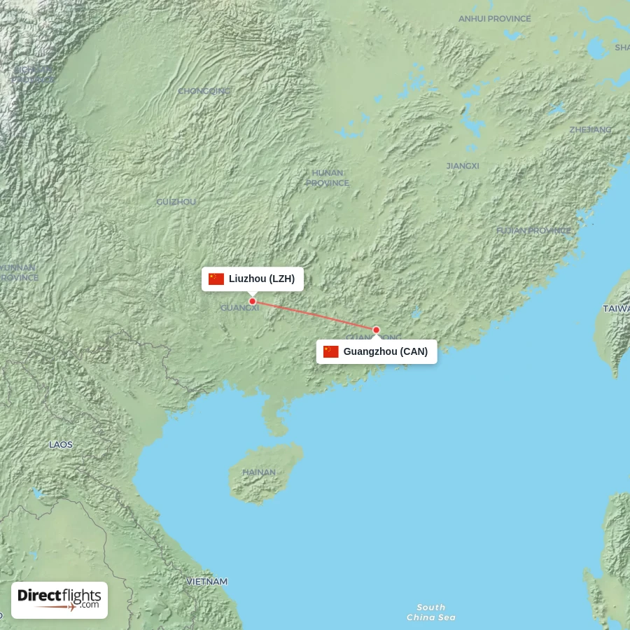 CAN - LZH route map
