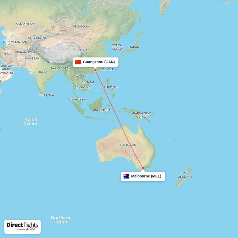 CAN - MEL route map