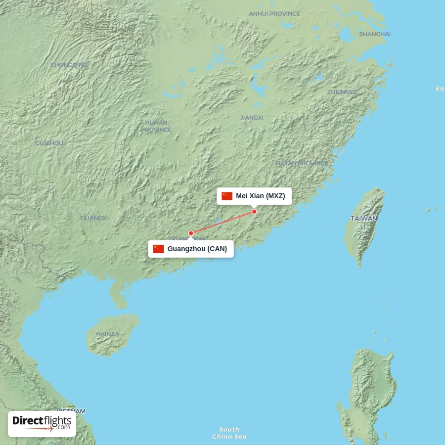 CAN - MXZ route map