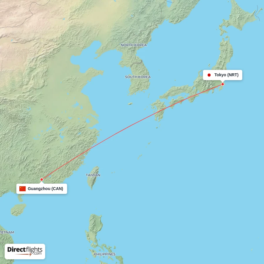 CAN - NRT route map