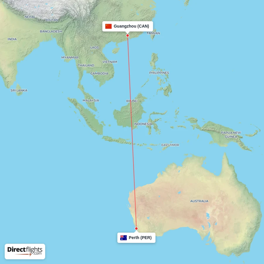 CAN - PER route map