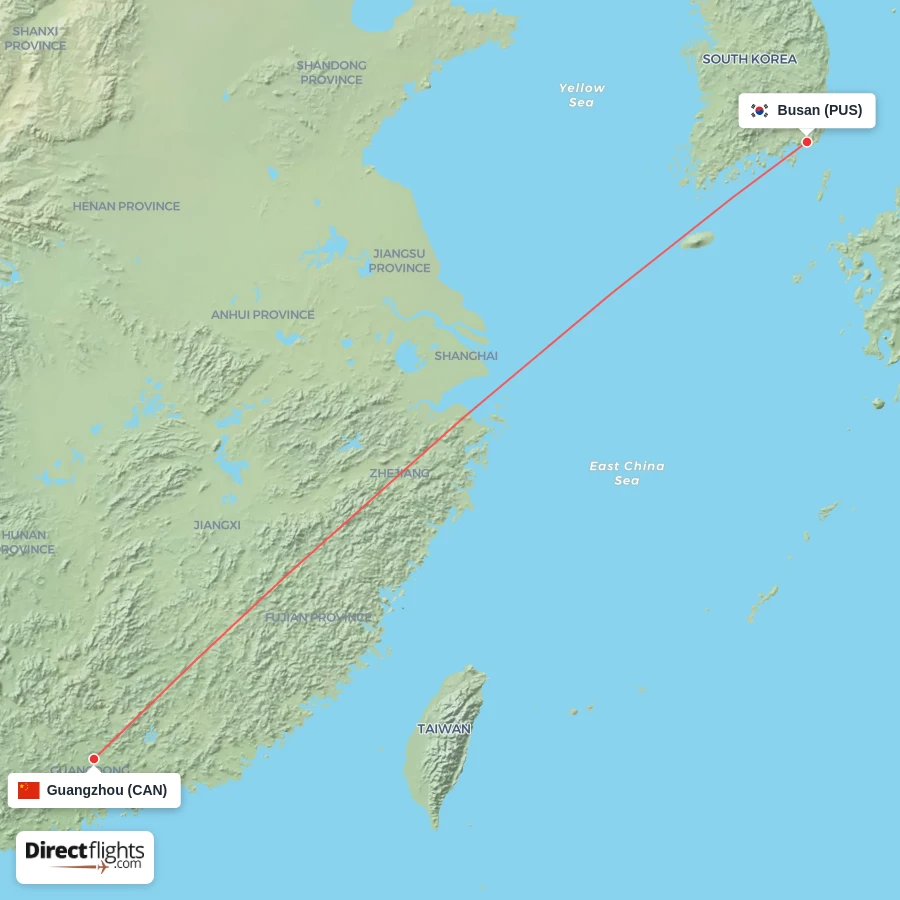 CAN - PUS route map