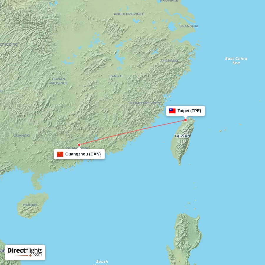CAN - TPE route map
