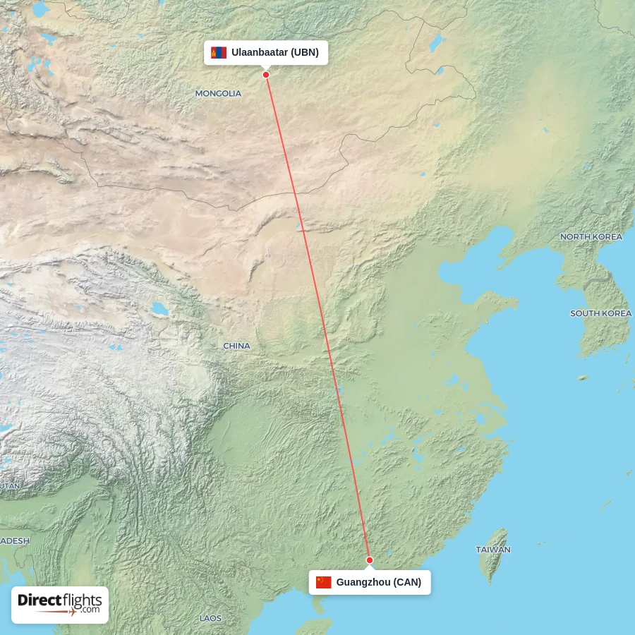 CAN - UBN route map