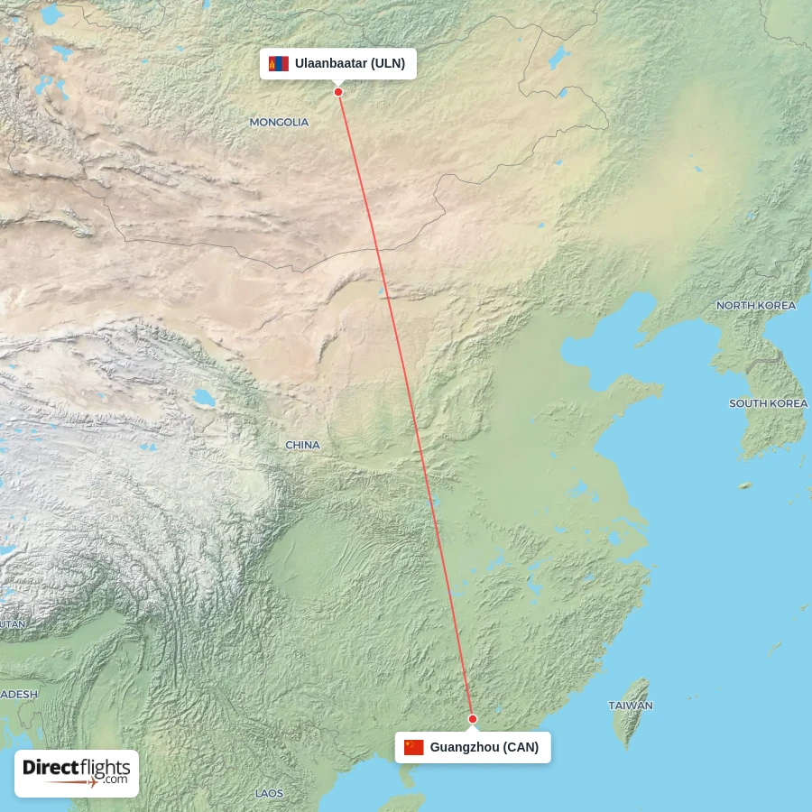 CAN - ULN route map