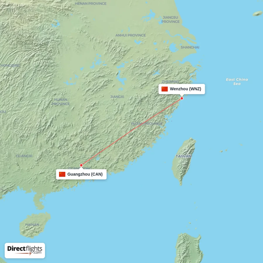 CAN - WNZ route map