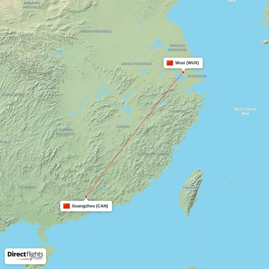 CAN - WUX route map