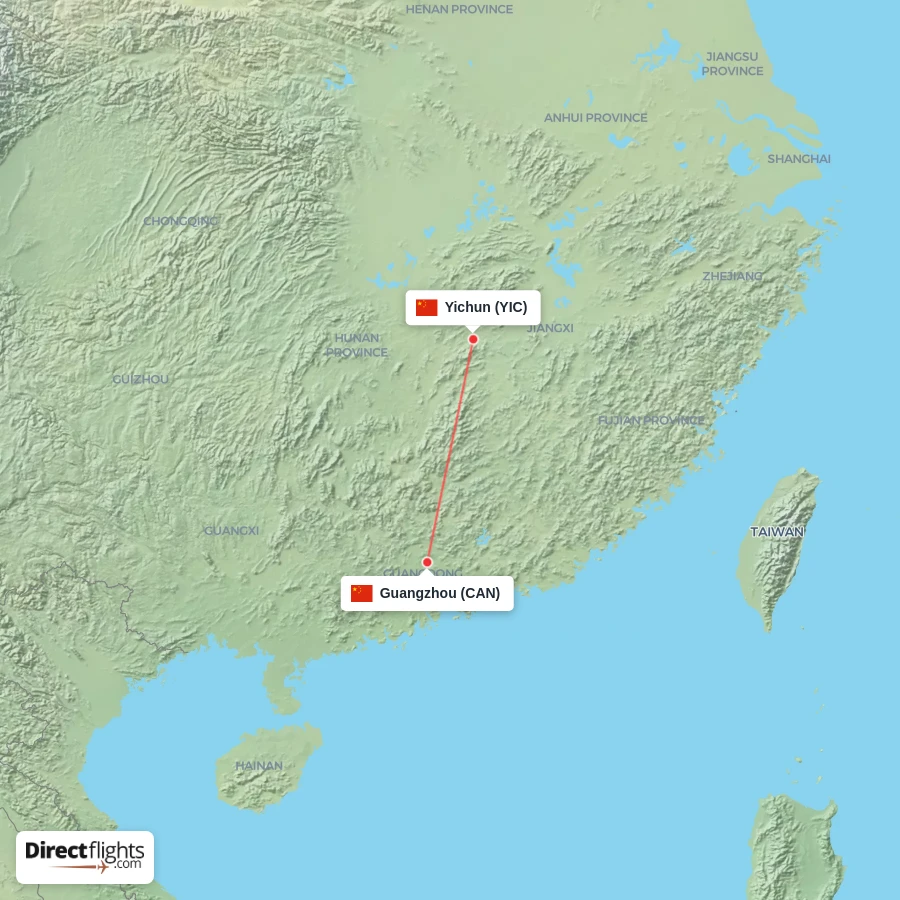 CAN - YIC route map