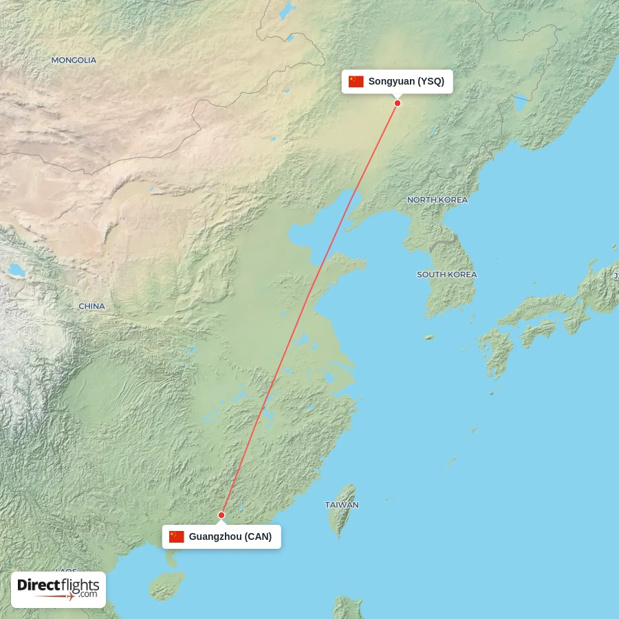 CAN - YSQ route map