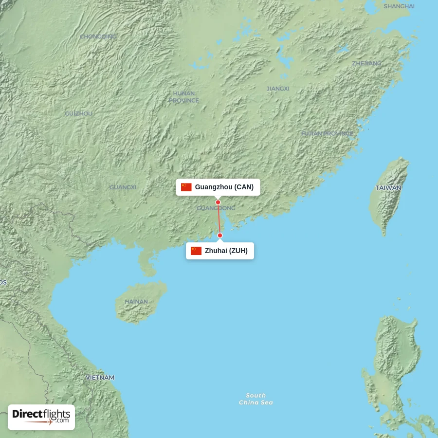CAN - ZUH route map