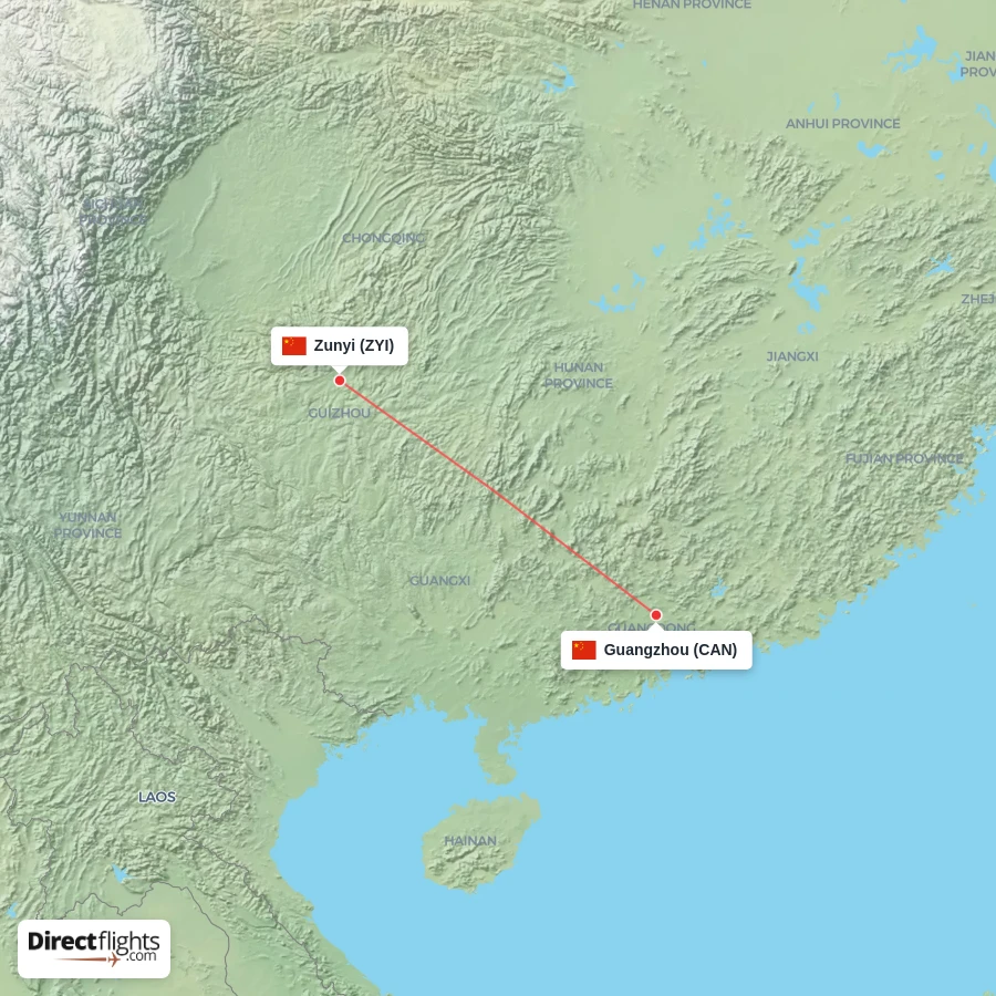 CAN - ZYI route map