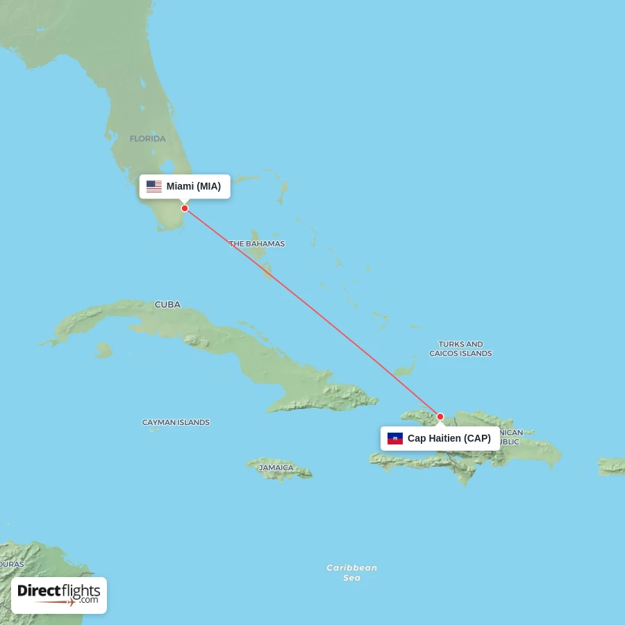 CAP - MIA route map