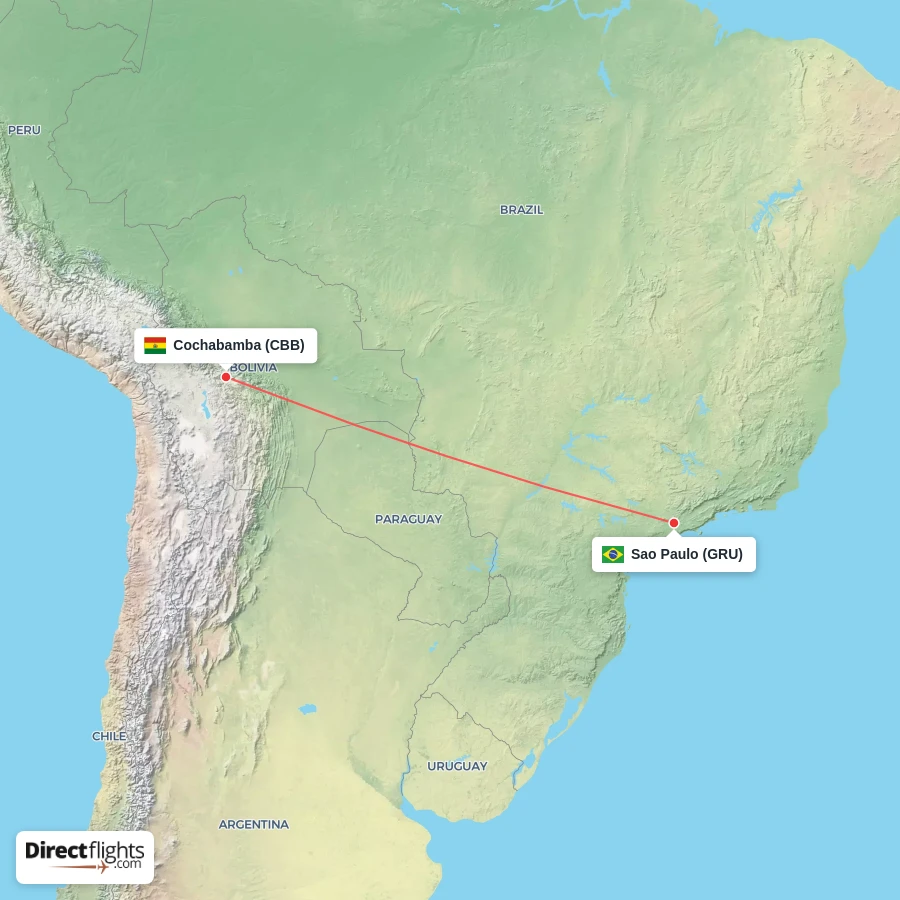 CBB - GRU route map