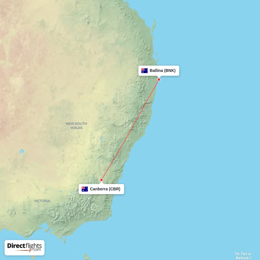 CBR - BNK route map