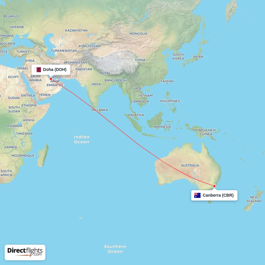 CBR - DOH route map