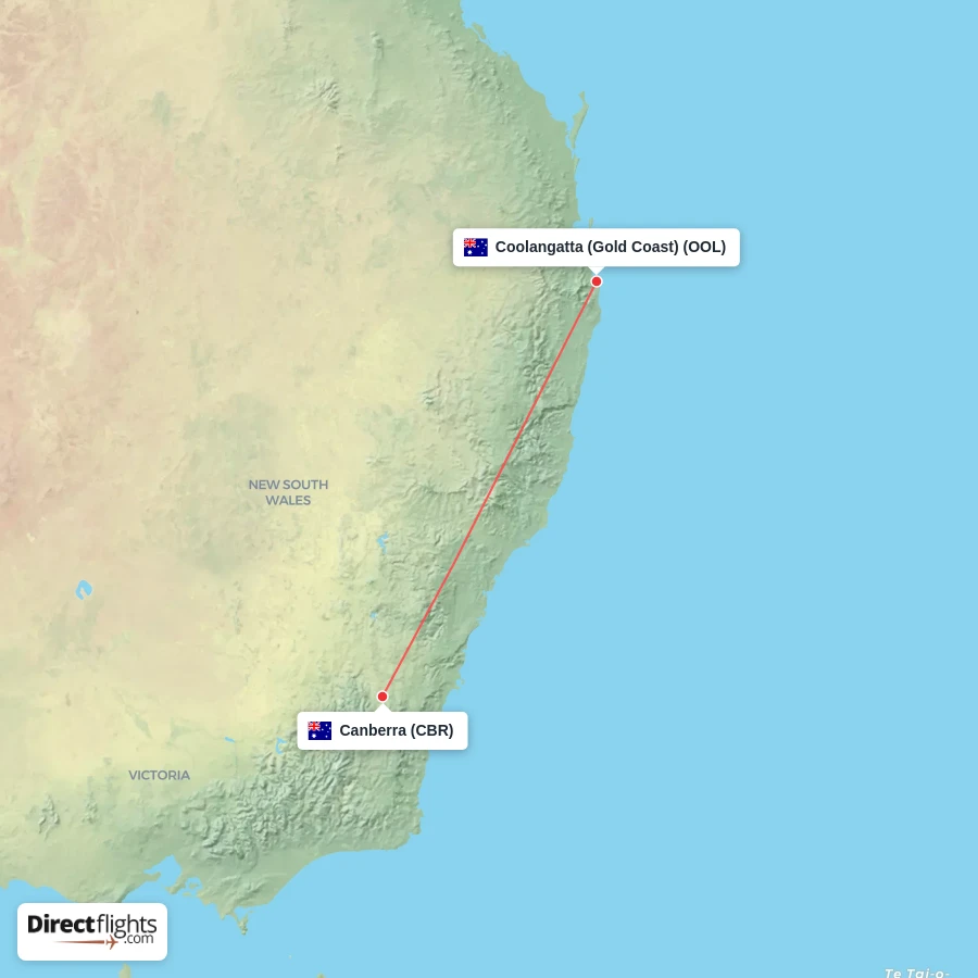 CBR - OOL route map