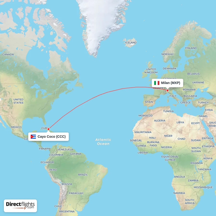 CCC - MXP route map