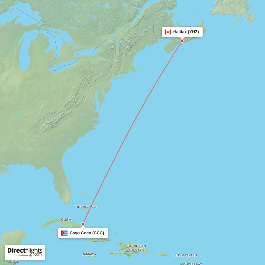 CCC - YHZ route map