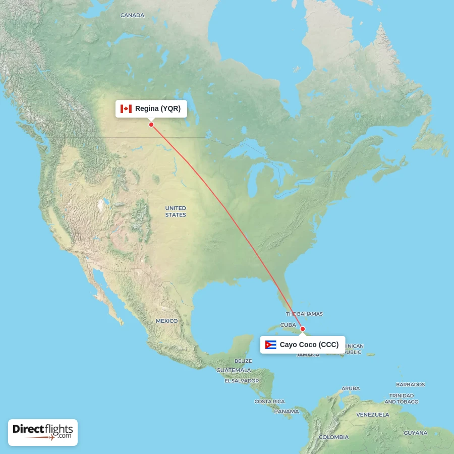 CCC - YQR route map