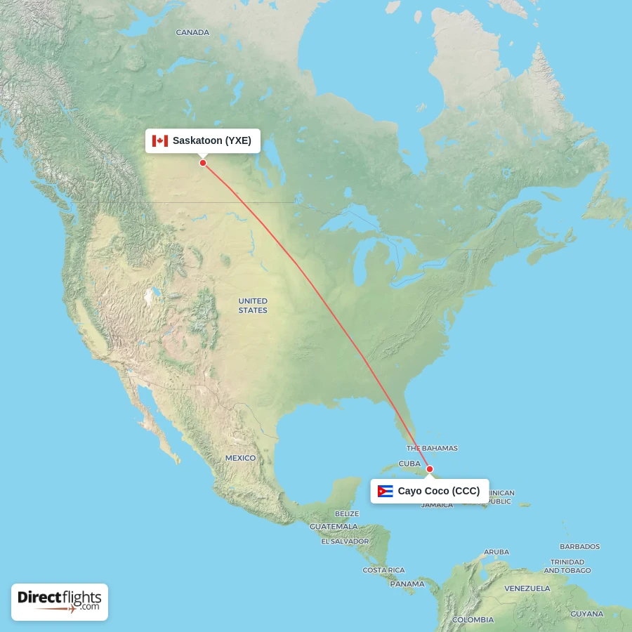 CCC - YXE route map