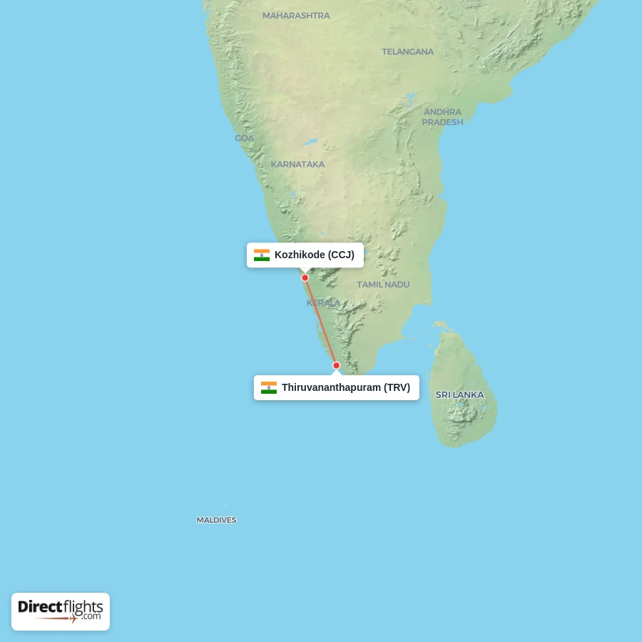 CCJ - TRV route map