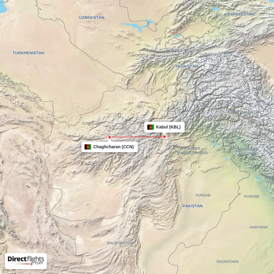 CCN - KBL route map