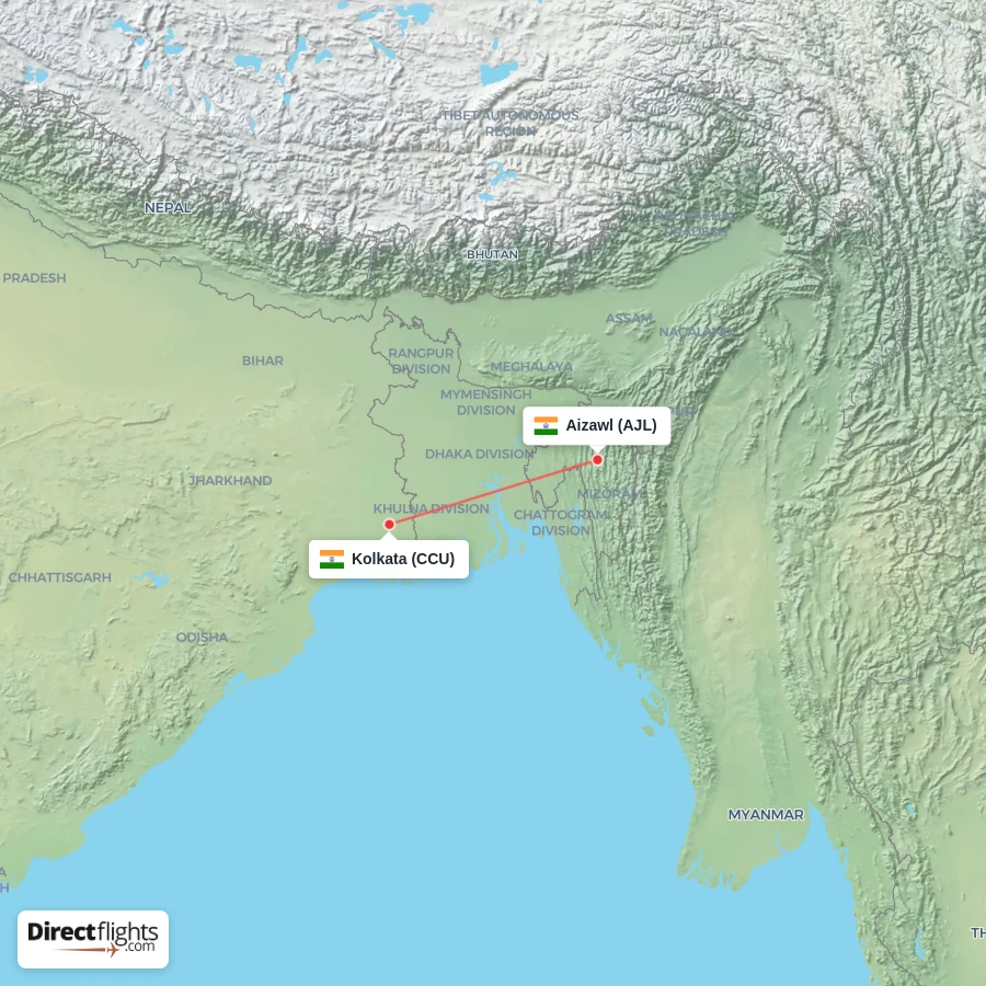 CCU - AJL route map