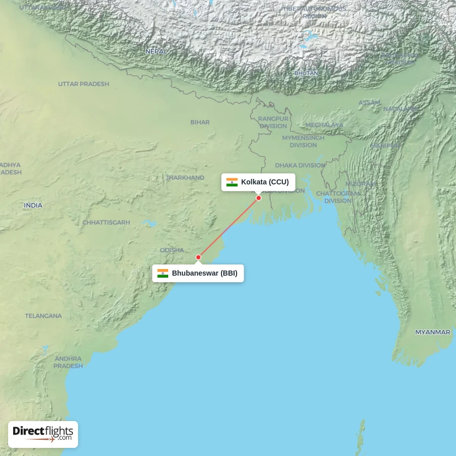 CCU - BBI route map