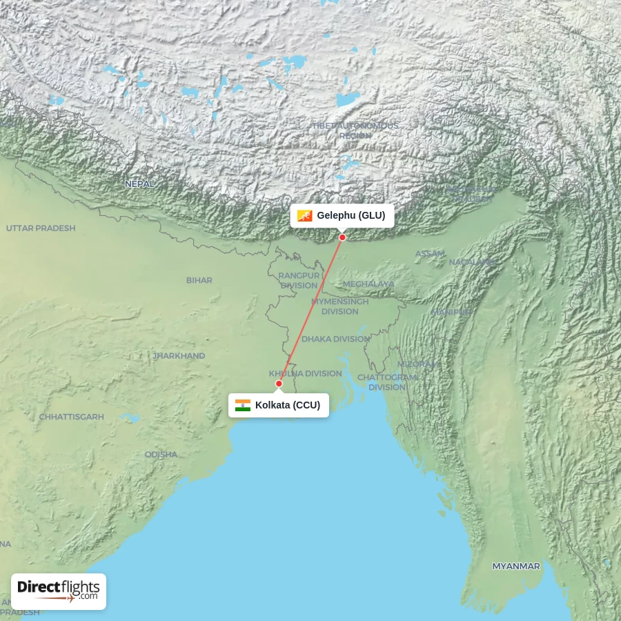 CCU - GLU route map