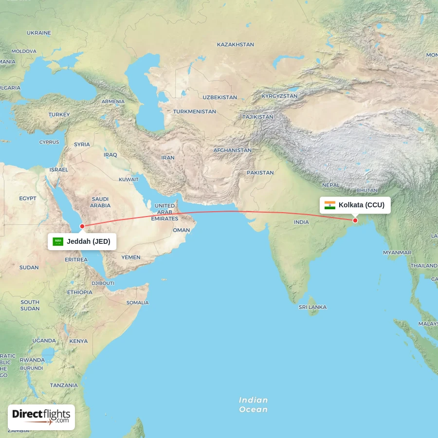 CCU - JED route map