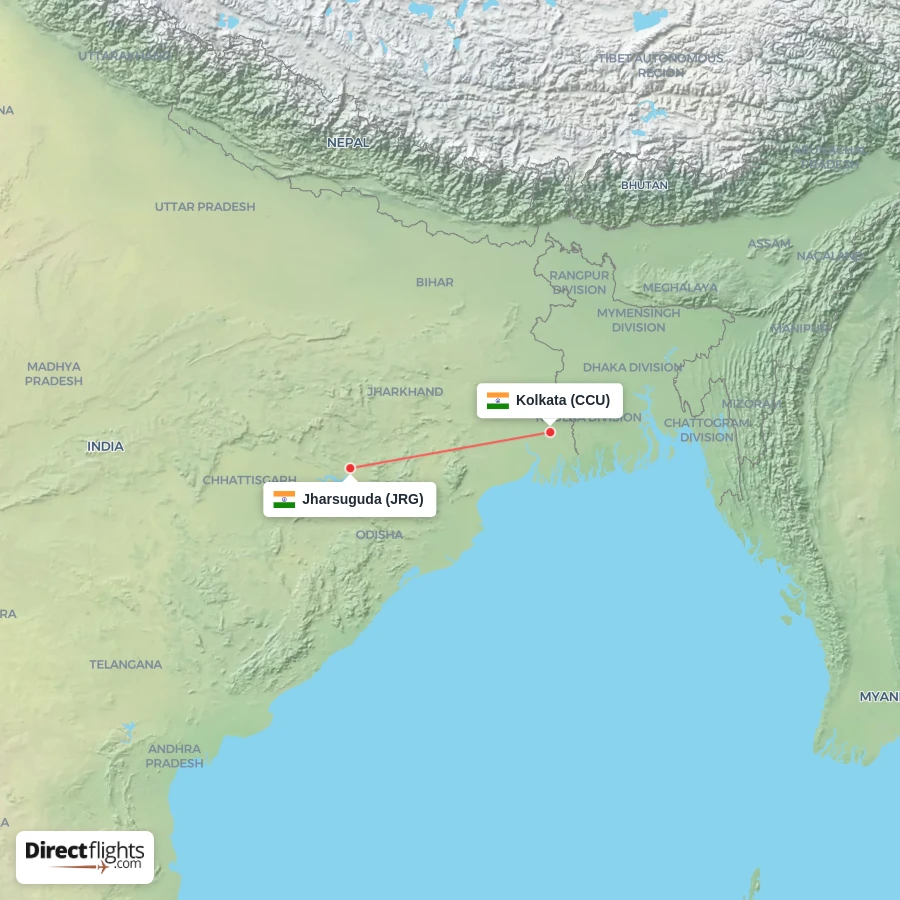 CCU - JRG route map
