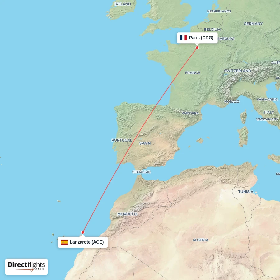 CDG - ACE route map