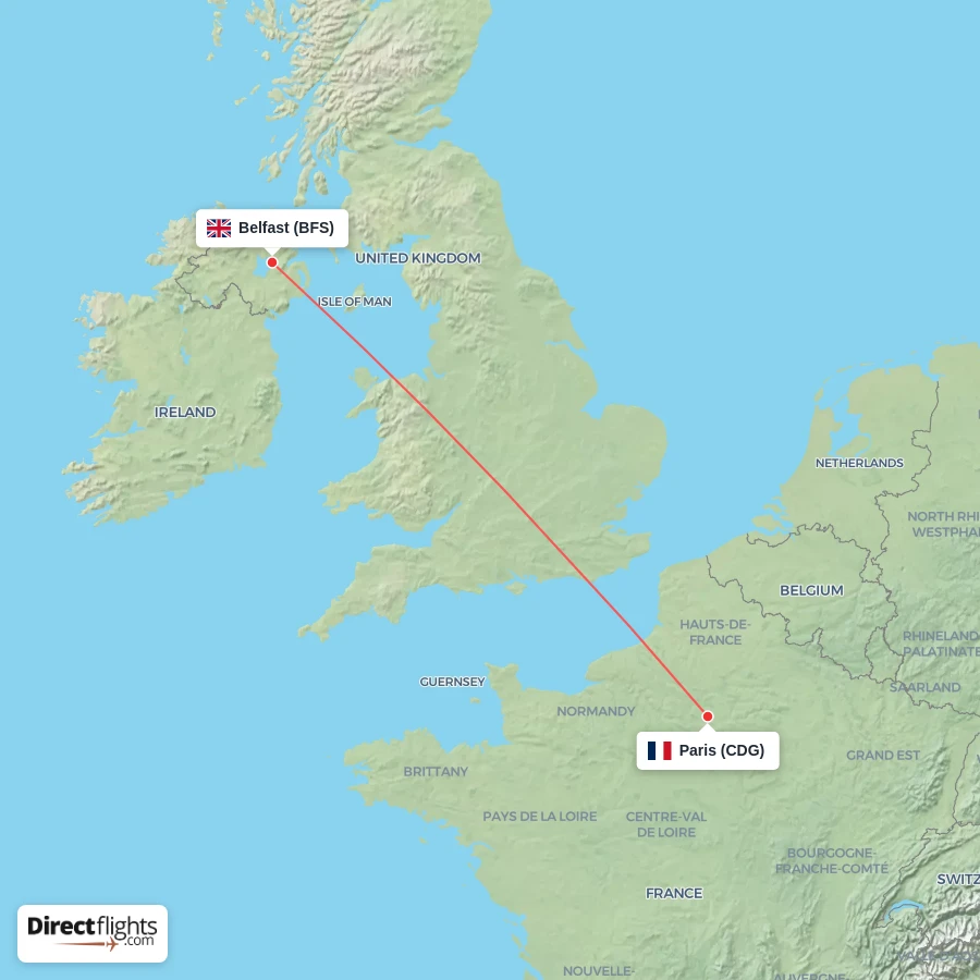 CDG - BFS route map