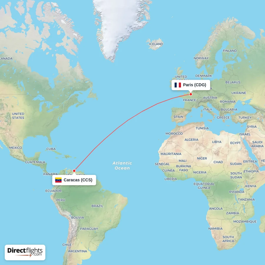 CDG - CCS route map