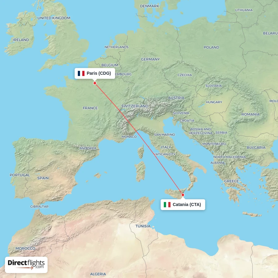 CDG - CTA route map