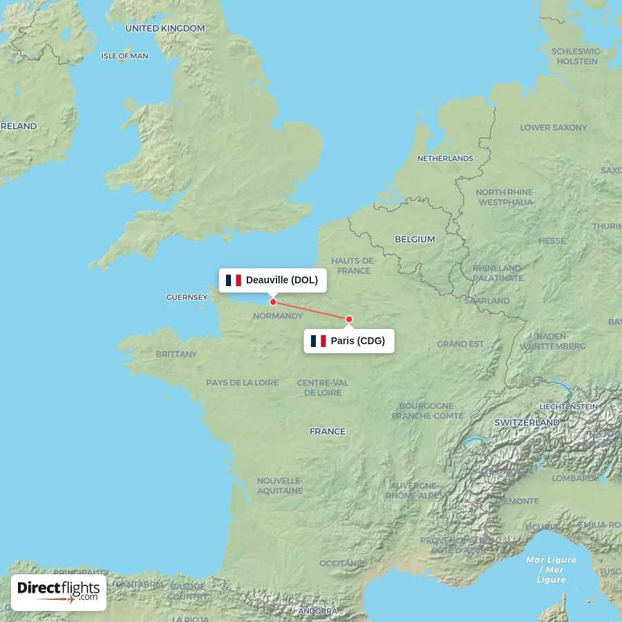 CDG - DOL route map